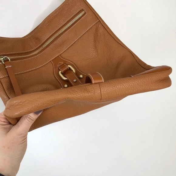 Furla Orange Brown Pebbled Leather Crossbody Bag - Picture 5 of 15